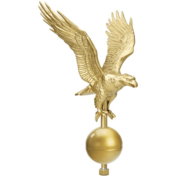 Flying Eagle on Ball - 15" Gold Tone
